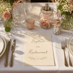 bapteme au restaurant table dressée