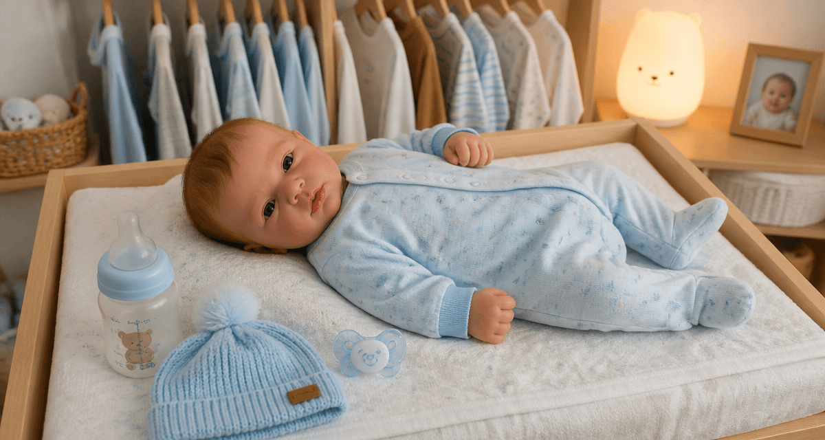 bebe reborn garcon realiste sur table a langer