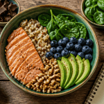 Bol aliment bon pour la memoire saumon avocat myrtilles