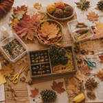 bricolage automne maternelle table feuilles pommes de pin