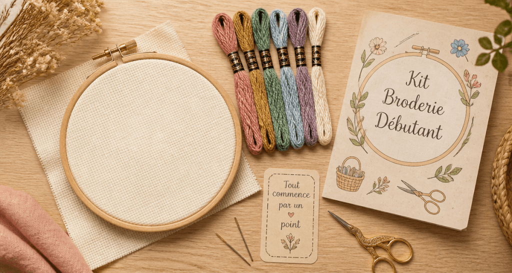 broderie debutant kit tambour fils aiguilles