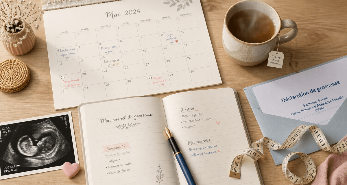 calculer les semaines aménorrhée carnet et calendrier