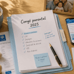 congés parental 2025 dossier sur bureau