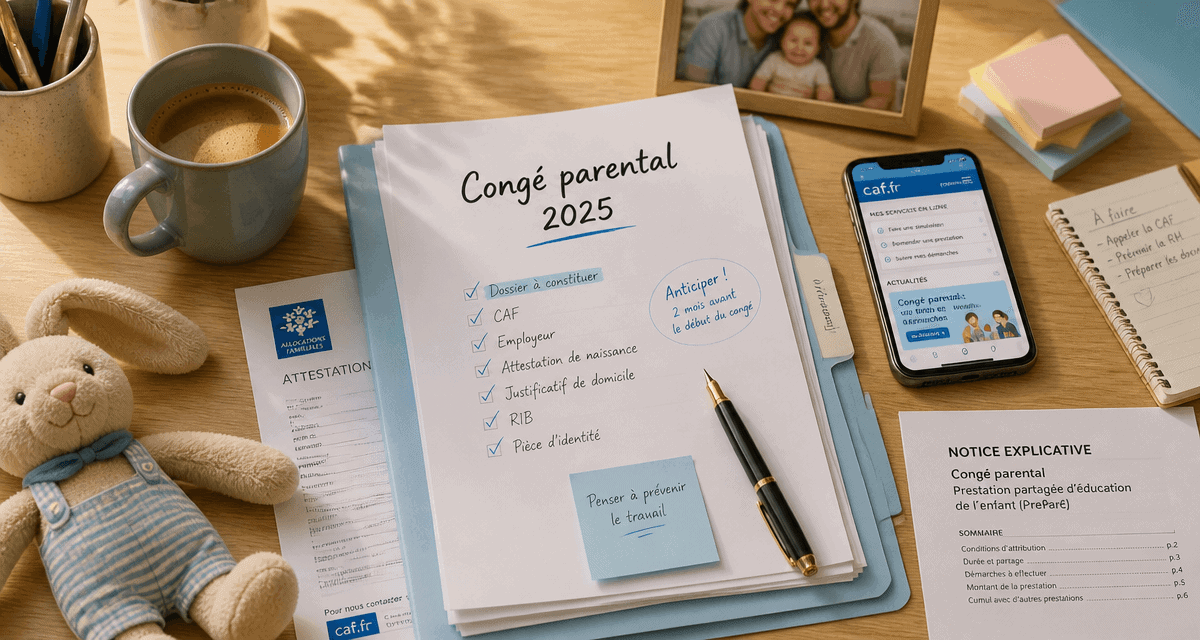 congés parental 2025 dossier sur bureau