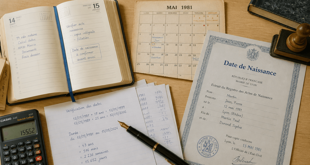 date de naissance calcul agenda calendrier