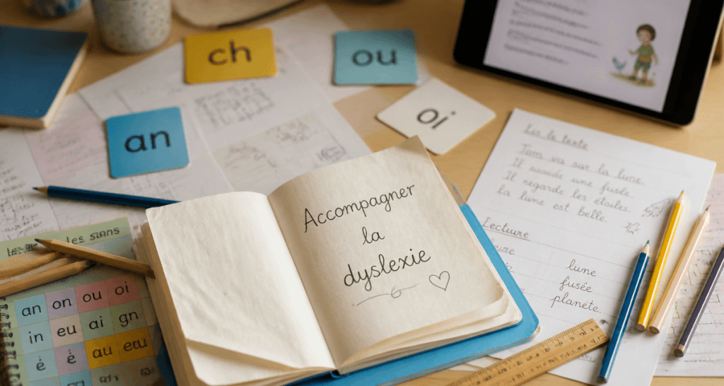 dyslexie exercices sur bureau enfant
