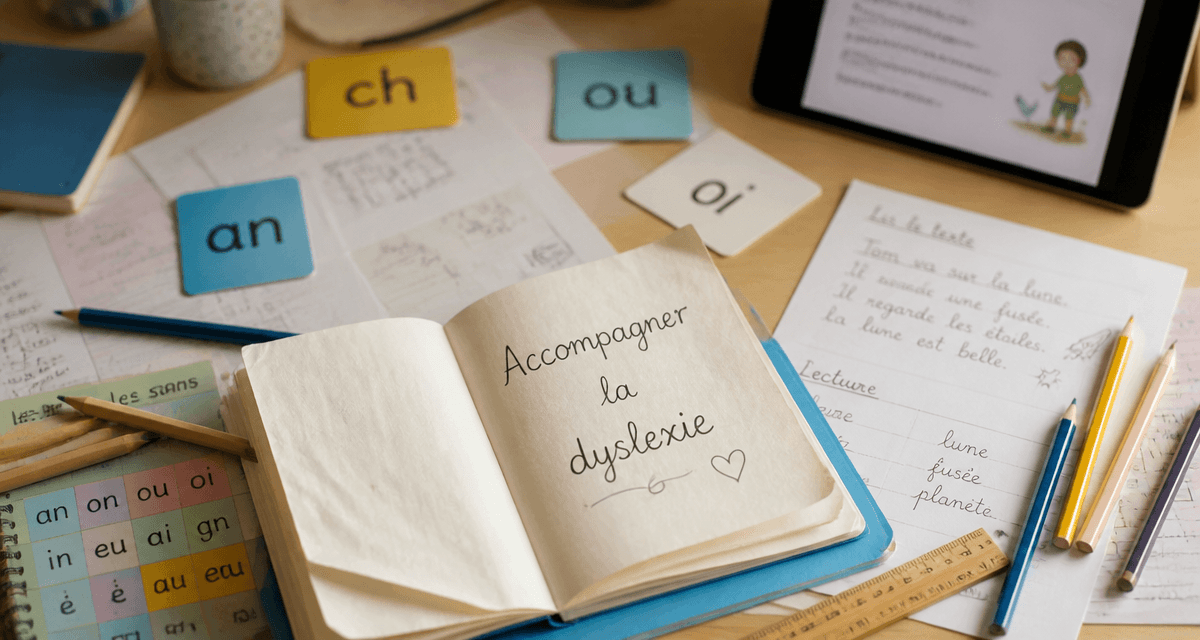 dyslexie exercices sur bureau enfant