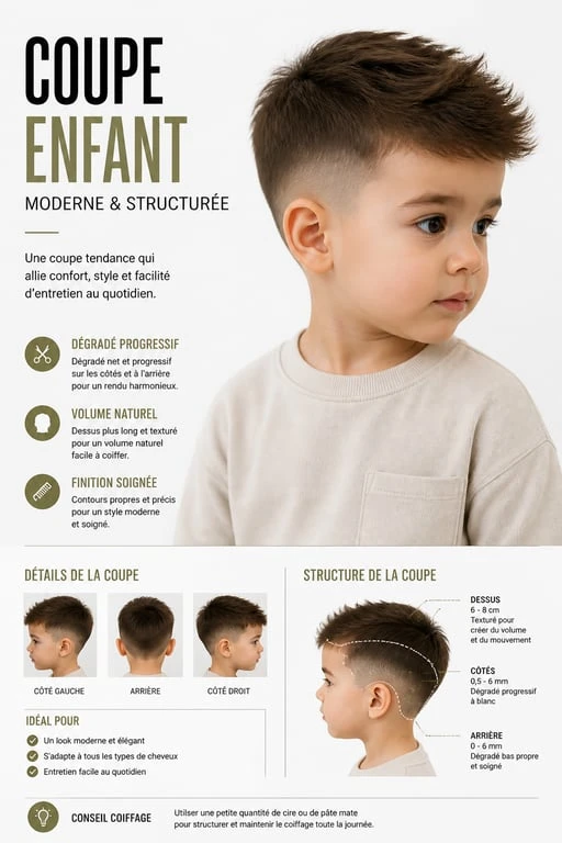 Exemple de coiffure bébé garçon moderne et tendance