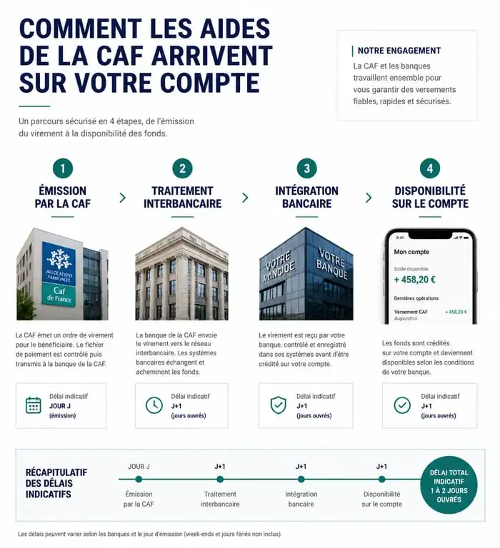 Processus de versement des aides CAF sur le compte bancaire