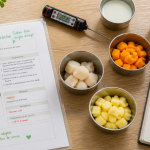 fiche technique repas en creche sur table cuisine