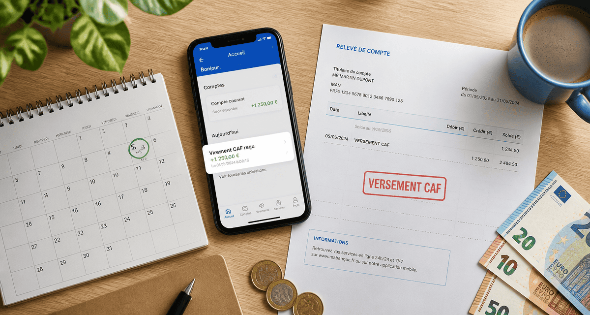 heure versement caf sur application bancaire