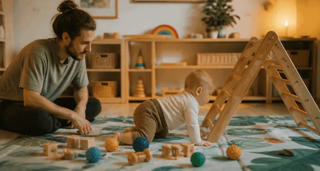 jeux motricité bébé sur tapis éveil