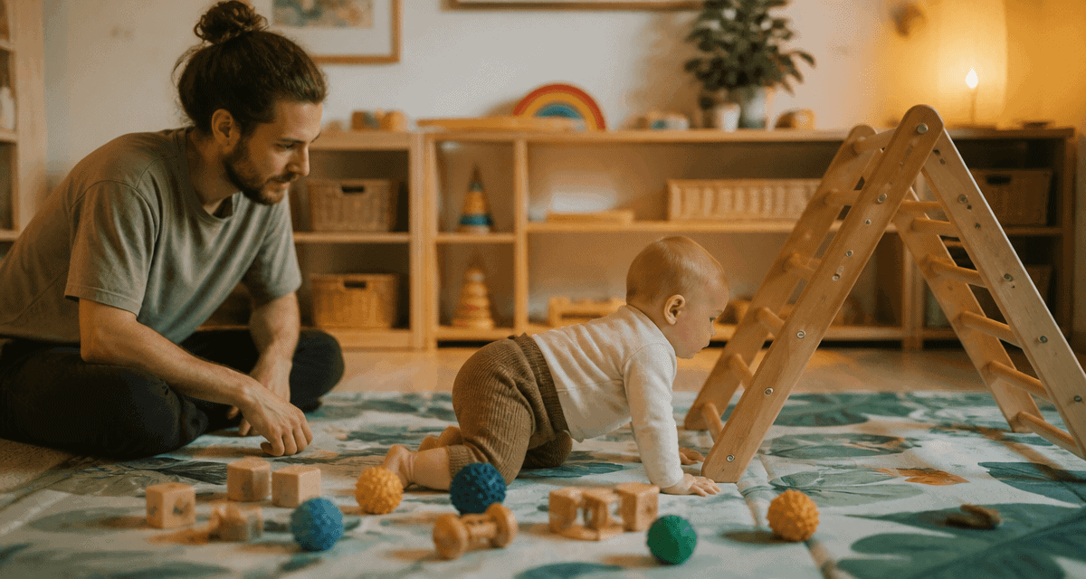 jeux motricité bébé sur tapis éveil