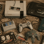 jeux vidéo enfance consoles rétro flat-lay