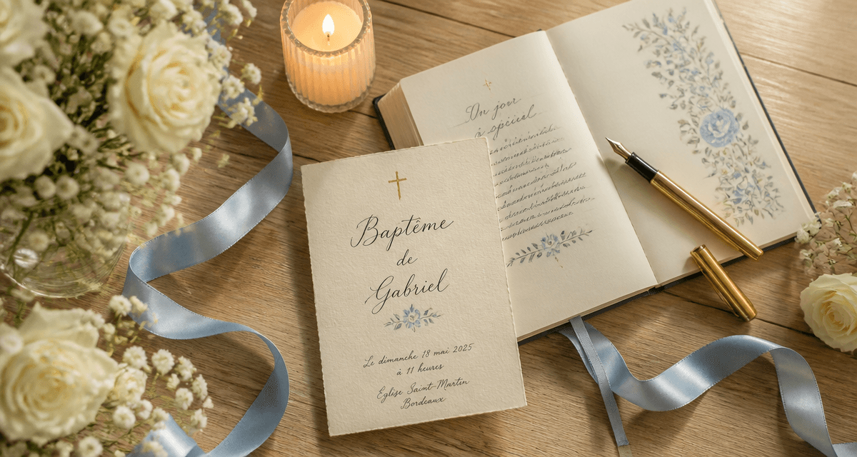 jolis textes pour bapteme carte et fleurs