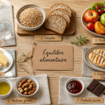 les 7 groupes d aliments tableau sur une table