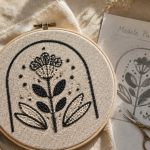 modèle punch needle à imprimer avec toile et fournitures