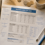 montants aides caf 2026 sur table avec documents et calculatrice