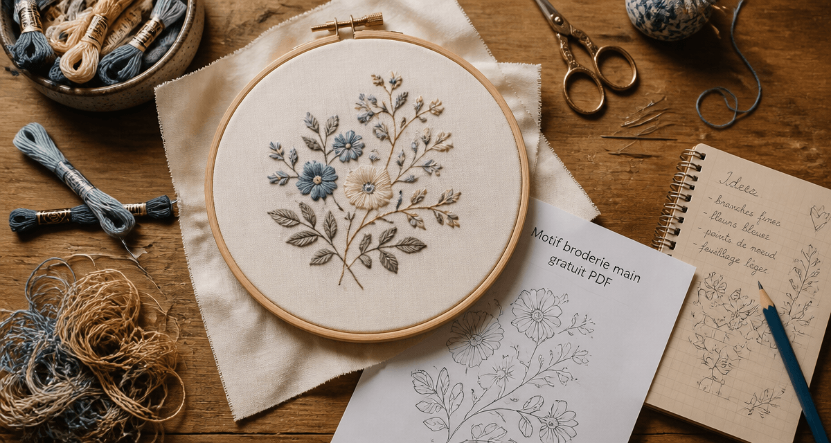 motif broderie main gratuit pdf sur tissu