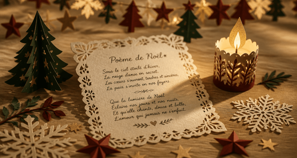 poème de noël avec des rimes décorations papier