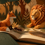 poésie sur animaux livre découpé renard lion fourmi