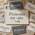 cartes prenom en ate decoupage creatif