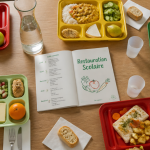 Plateaux repas restaurant scolaire sur table cantine