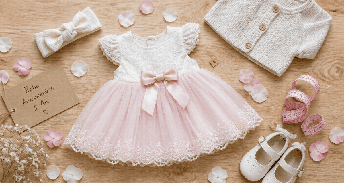 robe anniversaire 1 an avec accessoires bébé vue dessus