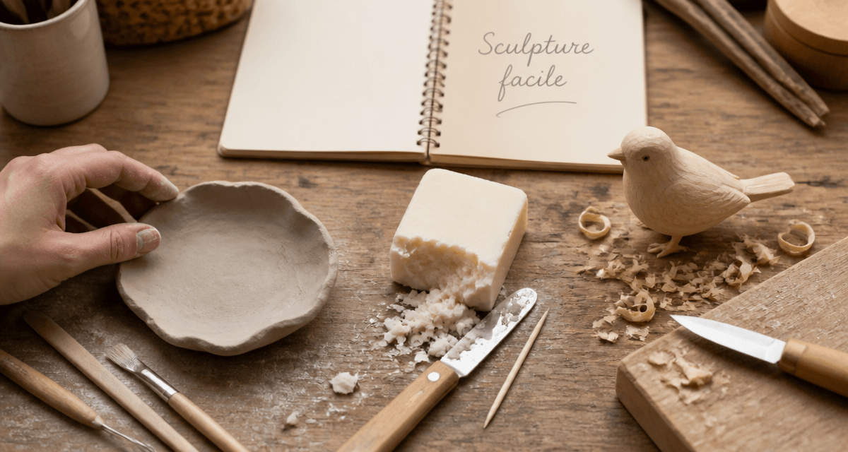sculpture facile à réaliser sur table d’atelier