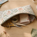 Trousse couture ouverte avec accessoires essentiels