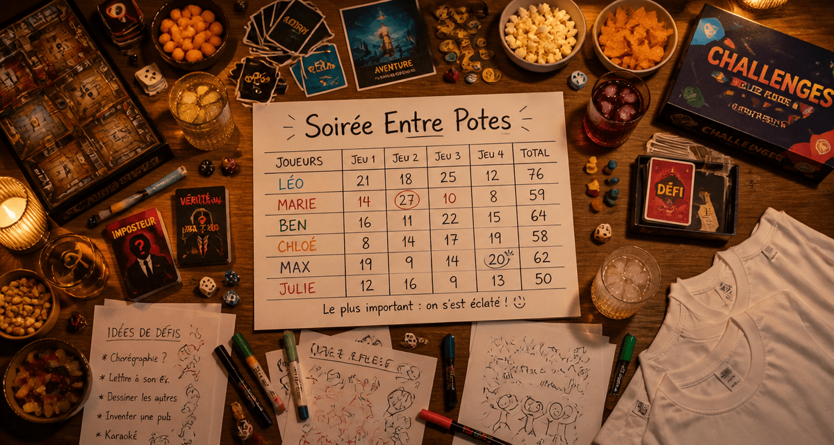 truc à faire entre pote à la maison jeux et snacks