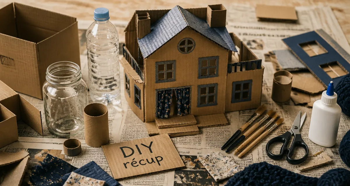 Idée d'activités manuelle DIY récup : maison miniature en carton