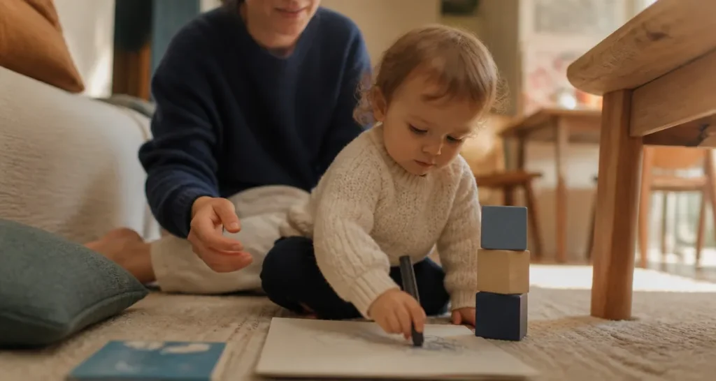 16 mois bebe : parent guide l’enfant en jeu, repères développement et émotions
