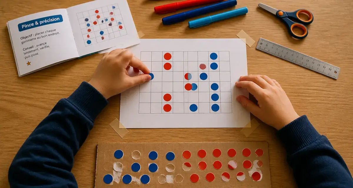 Activité gommette maternelle pour muscler la motricité fine