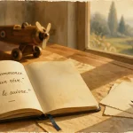 Citation pour enfance sur carnet ancien, souvenir d’enfance