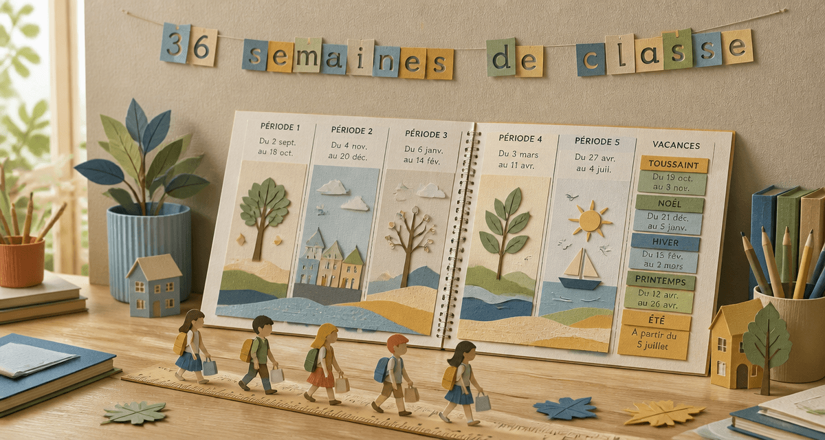 combien de semaine dans une année scolaire en France, calendrier coloré