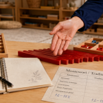 Education montessori scolinfo.net : matériel cognitif sur table Montessori en bois