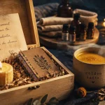 Idée saint valentin : coffret cadeau artisanal, bougie et golden latte