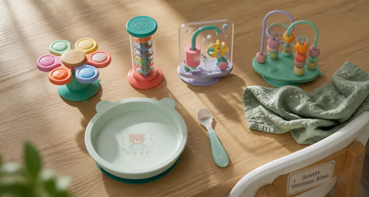 jouet ventouse bebe sur table