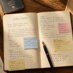lecture cursive bac de français carnet notes bureau