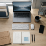 organiser un bureau vue flat lay zones