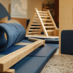Parcours motricité : salle d’éveil moteur avec poutre et tunnel