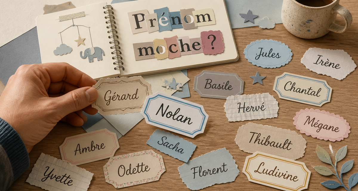 prenom moche etiquettes papier main