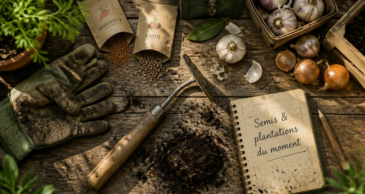 Que peut on planter dans le jardin en ce moment, outils, graines et carnet