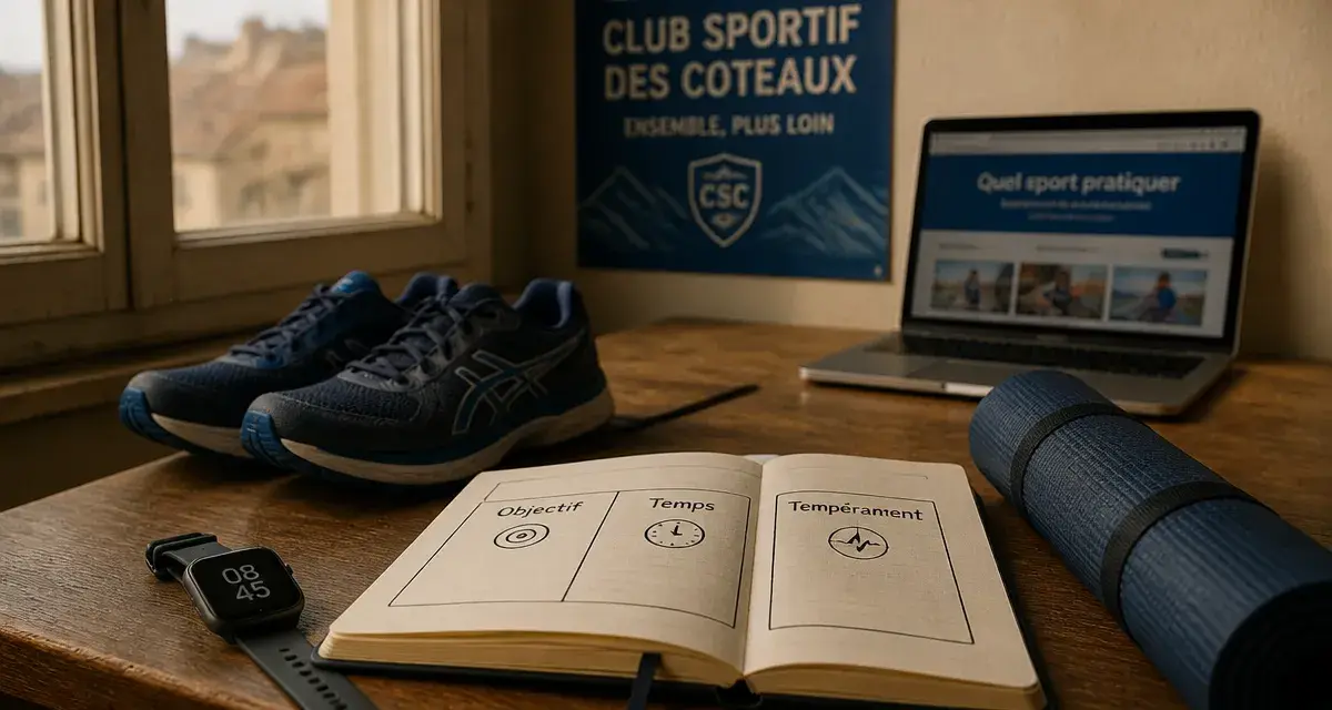Quel sport pratiquer : carnet Objectif Temps Tempérament et équipements