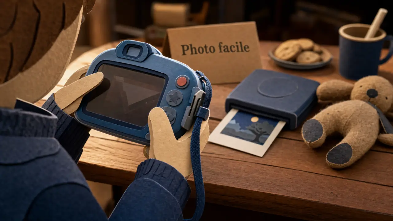 Appareil.photo enfant compact waterproof ou instantané, photo en gros plan