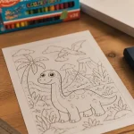 Coloriage stitch A4 noir et blanc à imprimer, crayons et feutres