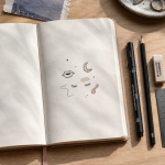 Idee dessin aesthetic : carnet ouvert avec doodle