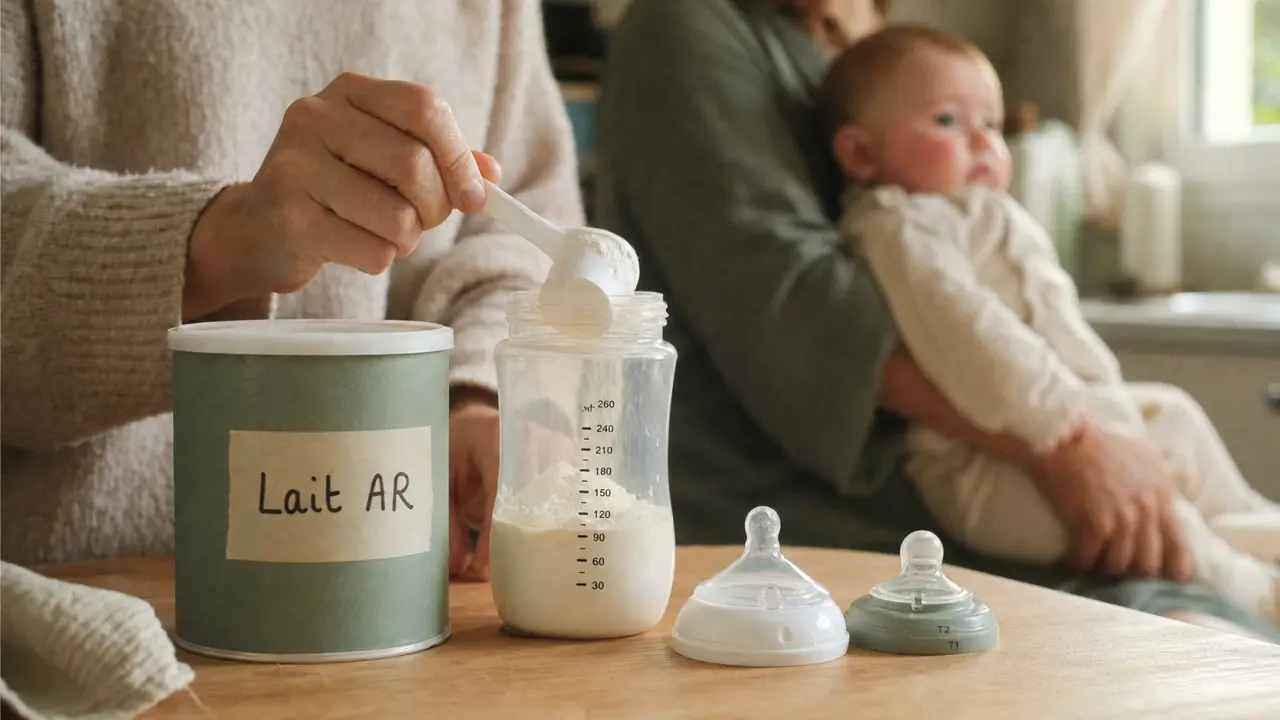 lait anti régurgitations : biberon épaissi caroube et amidon