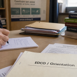 Psychologue scolaire en bureau : notes pour le suivi des élèves